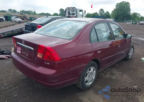 2002 Honda Civic Lx из США, поврежденный, VIN 1HGES16522L002652